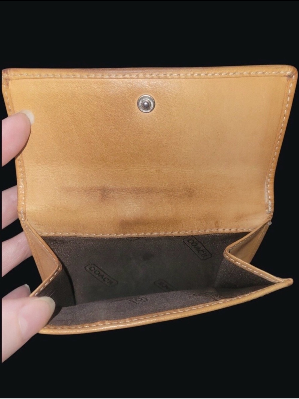 Coach vintage Brown & Tan Signature Fold Wallet - Picture 5 of 9